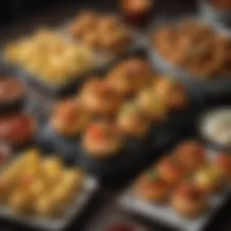 A vibrant spread of assorted appetizers made with the Ninja Air Fryer showcasing diverse flavors.