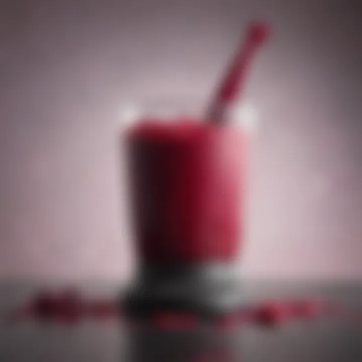 Smooth beet puree in a sleek blender