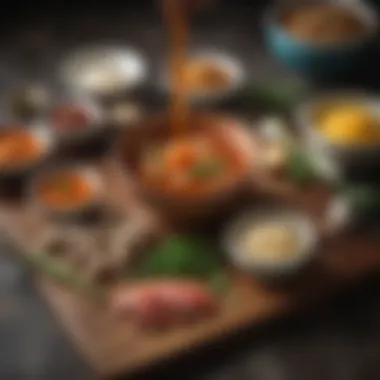 Ingredients for Hibachi Yum Yum Sauce An assortment of ingredients used to create Hibachi Yum Yum Sauce, highlighting its freshness and diversity.