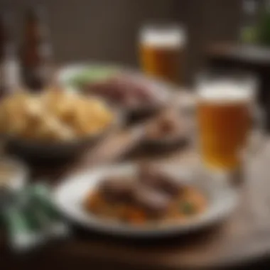 Perfect Pairings: Irish Cuisine and Beer A plate of traditional Irish food paired perfectly with a glass of beer