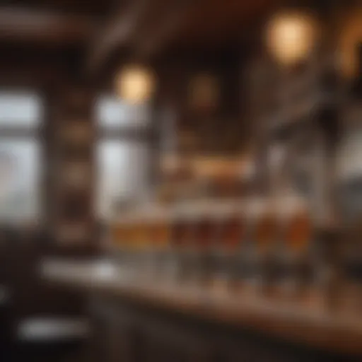 A scenic view of a traditional Irish pub adorned with unique beer taps
