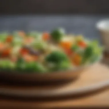 Culinary Creativity with Rehydrated Vegetables Rehydrated vegetables incorporated into a vibrant dish, emphasizing culinary creativity
