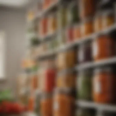 Efficient Storage Solutions for Dehydrated Vegetables Storage jars filled with dehydrated vegetables, highlighting organization and accessibility