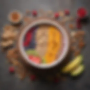 Refreshing Smoothie Bowl with Fruits and Nuts A refreshing smoothie bowl topped with assorted fruits and nuts.