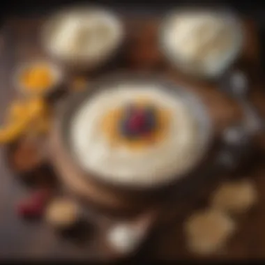 Essential Ingredients for Diabetic Rice Pudding Ingredients for diabetic rice pudding laid out on a rustic table