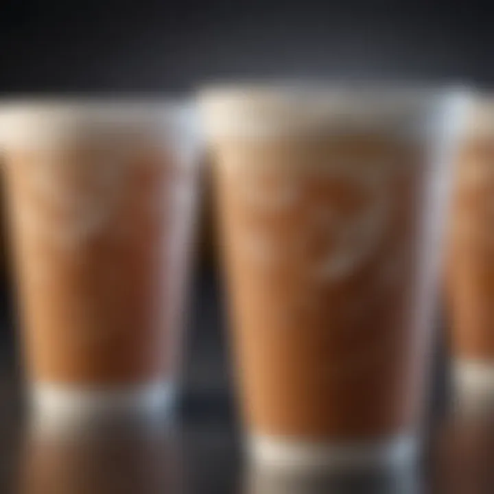 Close-up of the insulation technology in a double wall cold cup