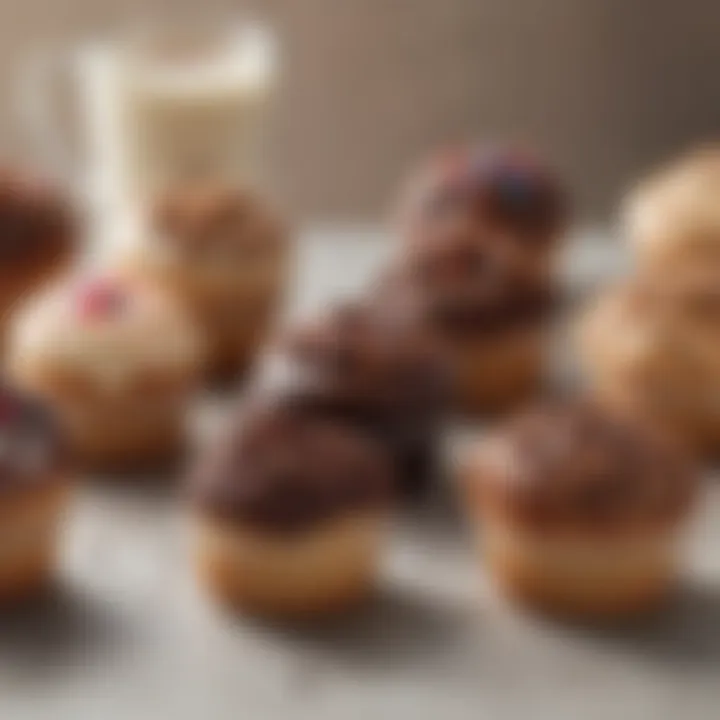 An assortment of Dunkin' Donuts baked goods highlighting the chocolate muffin's appeal.