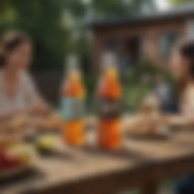 An engaging outdoor setting featuring East Imperial Soda in a social gathering.