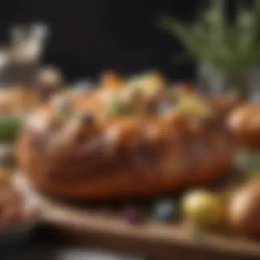 Artistic Easter Bread Representing Cultural Heritage Symbolic Easter bread adorned with decorative elements
