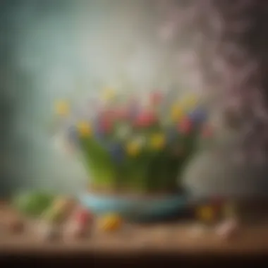 Artistic wall art showcasing spring motifs for Easter decor