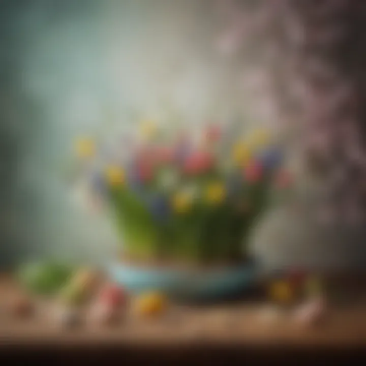 Artistic wall art showcasing spring motifs for Easter decor