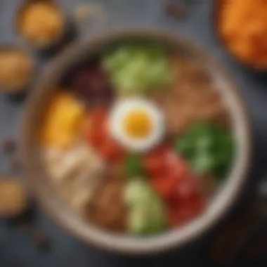 Artful Grain Bowl with a Variety of Toppings Delicious grain bowl with assorted toppings