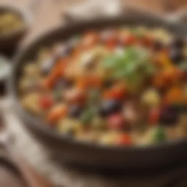 Quinoa Dish with Roasted Seasonal Vegetables Savory quinoa and roasted vegetables dish
