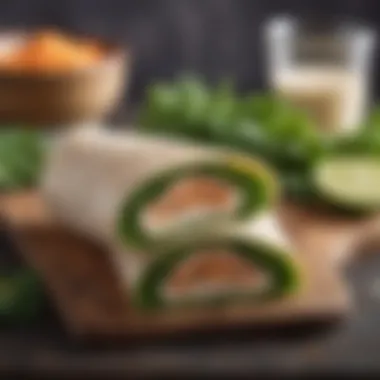 Nutritious Wrap with Leafy Greens and Protein Wholesome wrap filled with greens and protein