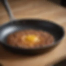 Close-up of a pristine non-stick pan showcasing its surface