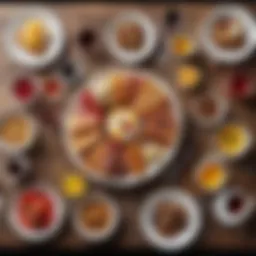 A vibrant spread of gourmet breakfast dishes showcasing a variety of flavors.