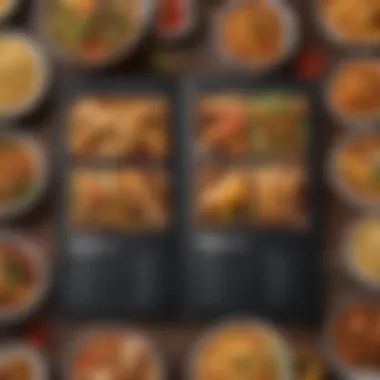 Customizable Takeout Menu Options A close-up of a customizable takeout menu with various options to choose from