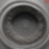 A close-up view of lint accumulation in a dryer vent