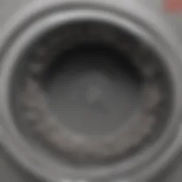 A close-up view of lint accumulation in a dryer vent