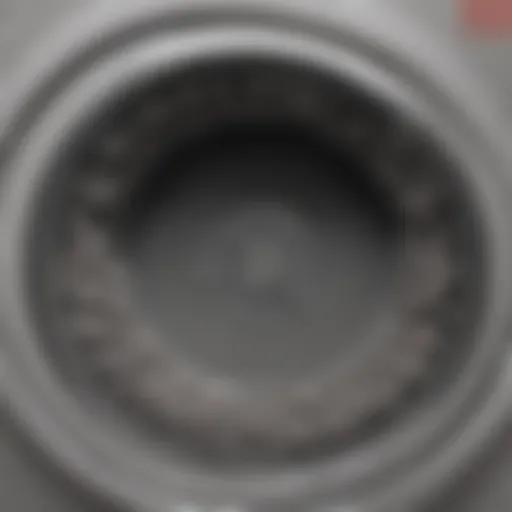 A close-up view of lint accumulation in a dryer vent