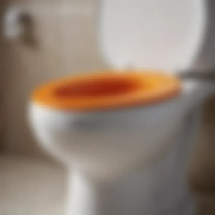 Close-up view of a toilet bowl with stubborn stains