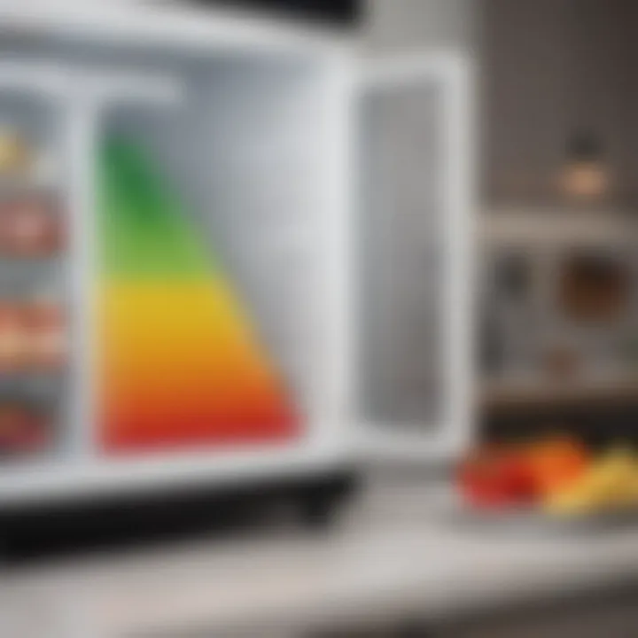 Graph showcasing energy efficiency ratings of popular freezer models