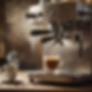 Crafting the Perfect Espresso An elegant espresso machine with a steaming cup