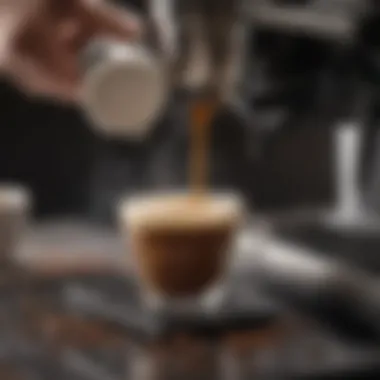 Espresso Shot Extraction A beautifully crafted espresso shot being extracted, highlighting the crema.