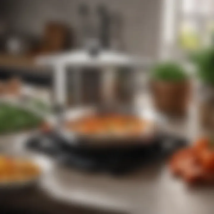 A modern set of pots and pans with a polished finish.