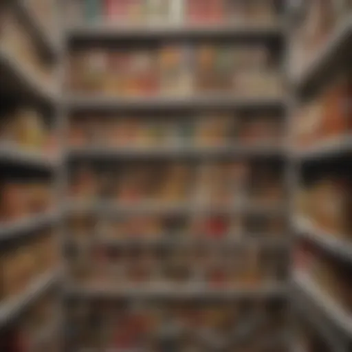 A variety of canned goods in a well-organized pantry