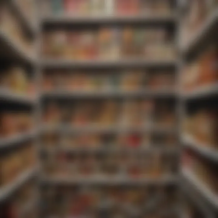 A variety of canned goods in a well-organized pantry