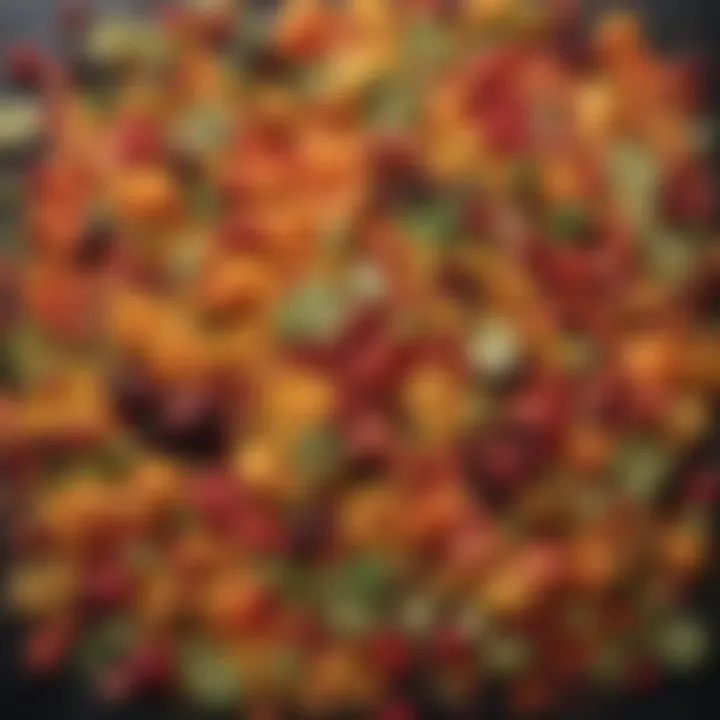 A colorful array of freeze-dried fruits and vegetables