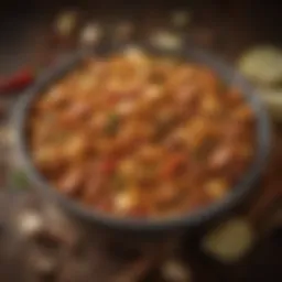 A vibrant collection of spices essential for jambalaya