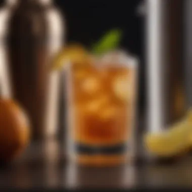 High-Quality Spirits for Mule Cocktails Variety of high-quality spirits arranged artistically
