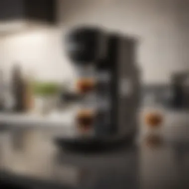 Compact coffee maker on a countertop