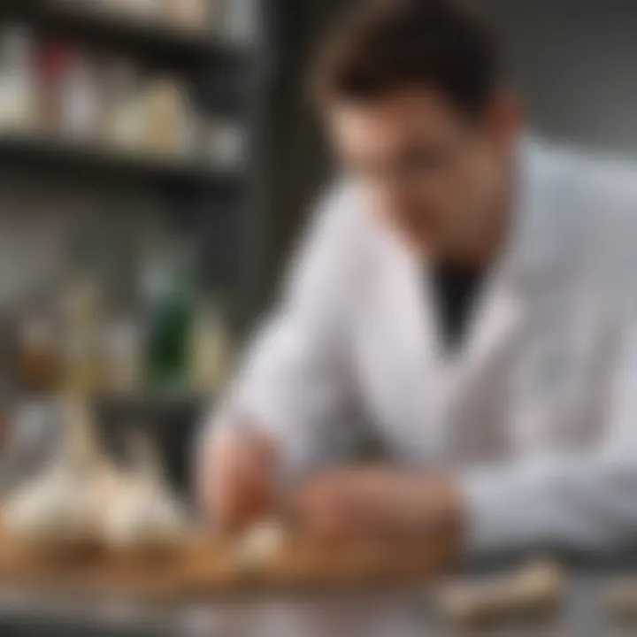 Researcher analyzing data in a laboratory