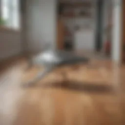 Shark steamer in action on laminate flooring
