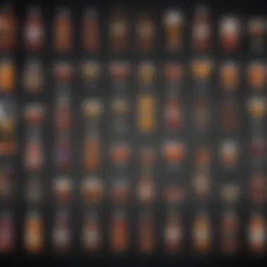 Comparative chart of alcoholic beverages and calorie content