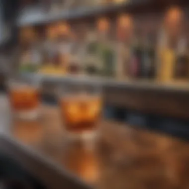 Healthy alcohol choices on a bar counter