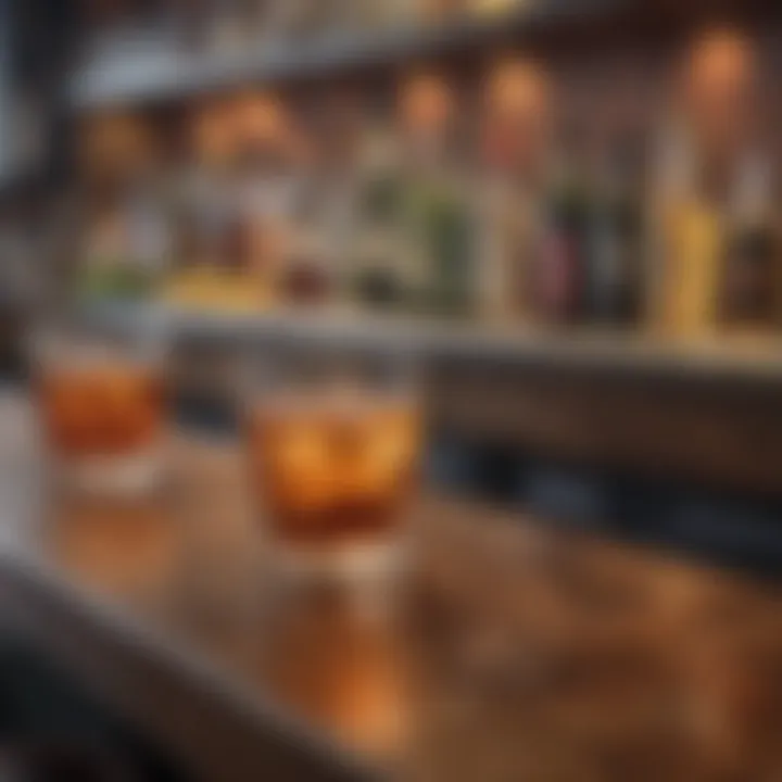 Healthy alcohol choices on a bar counter