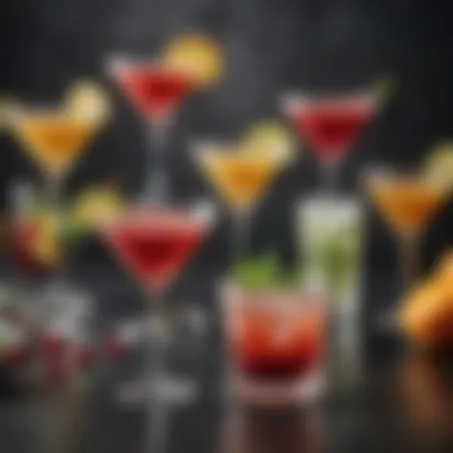 Selection of low-calorie cocktails