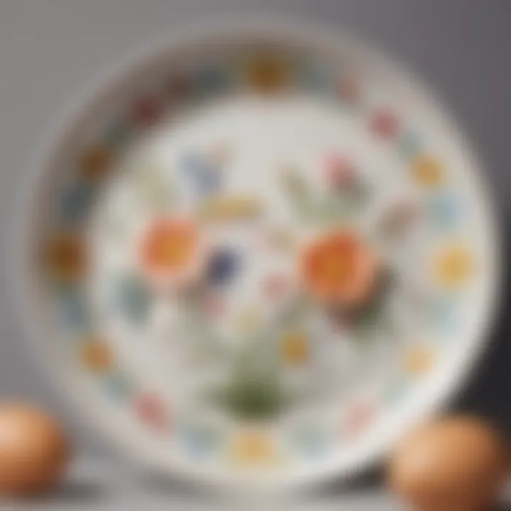 Elegant ceramic Easter platter decorated with floral motifs