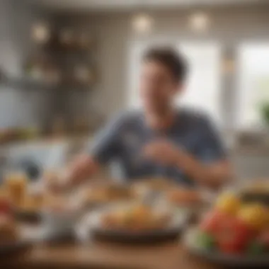 A person enjoying a meal delivered to their home.