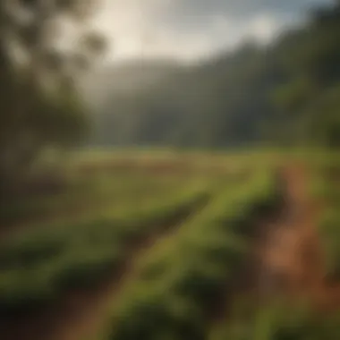 Scenic view of Ceylon cinnamon plantations, illustrating the beautiful landscape and cultivation methods