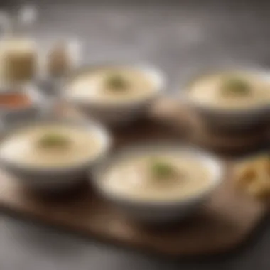 Assorted Creamy Sauce Alternatives Assorted creamy sauces showcased in small bowls