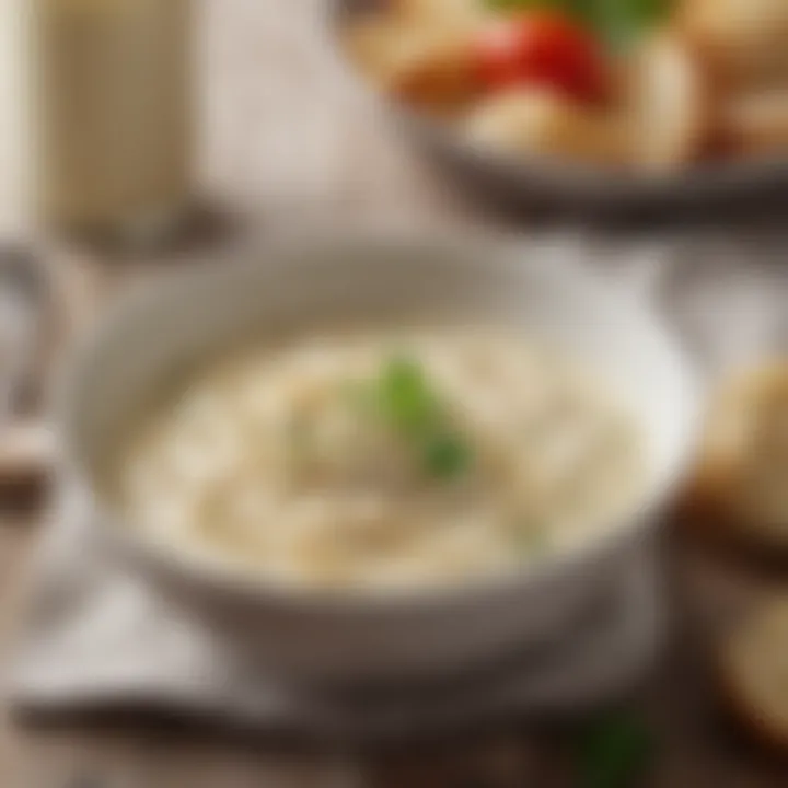 Creamy dairy-free Alfredo sauce in a bowl