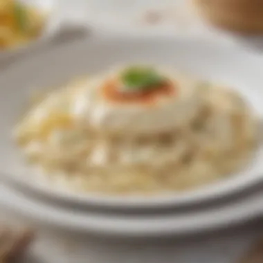 A close-up of an Alfredo sauce alternative dish