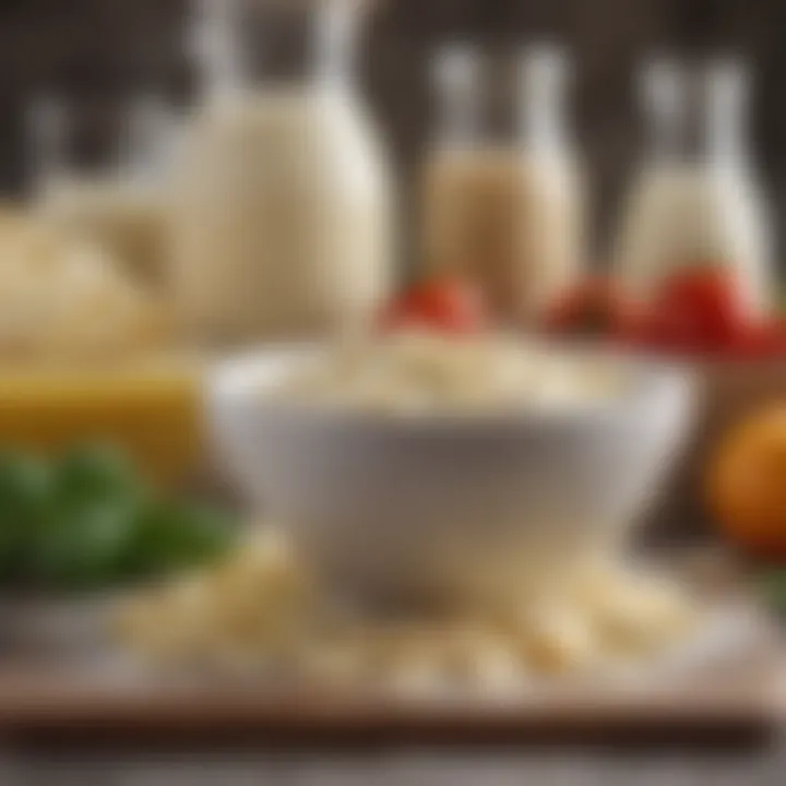 A variety of lactose-free ingredients for Alfredo sauce