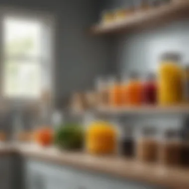 Stylish Kitchen Decor with Glass Storage Stylish display of glass containers enhancing kitchen decor