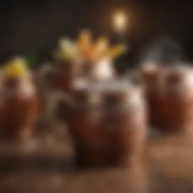 Artisan Craftsmanship of Patron Mule Mugs Artisan craftsmanship of Patron mule mugs on display
